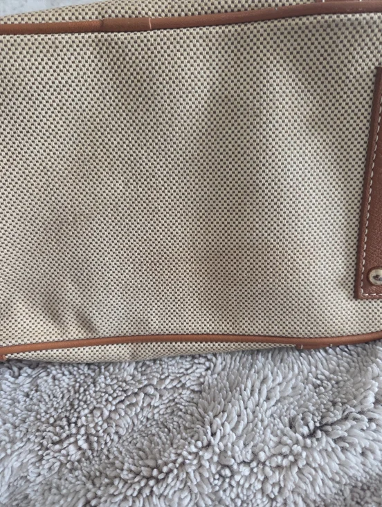 Dooney & Bourke Tan Canvas and Brown Leather Shoulder Bag - Picture 4 of 13